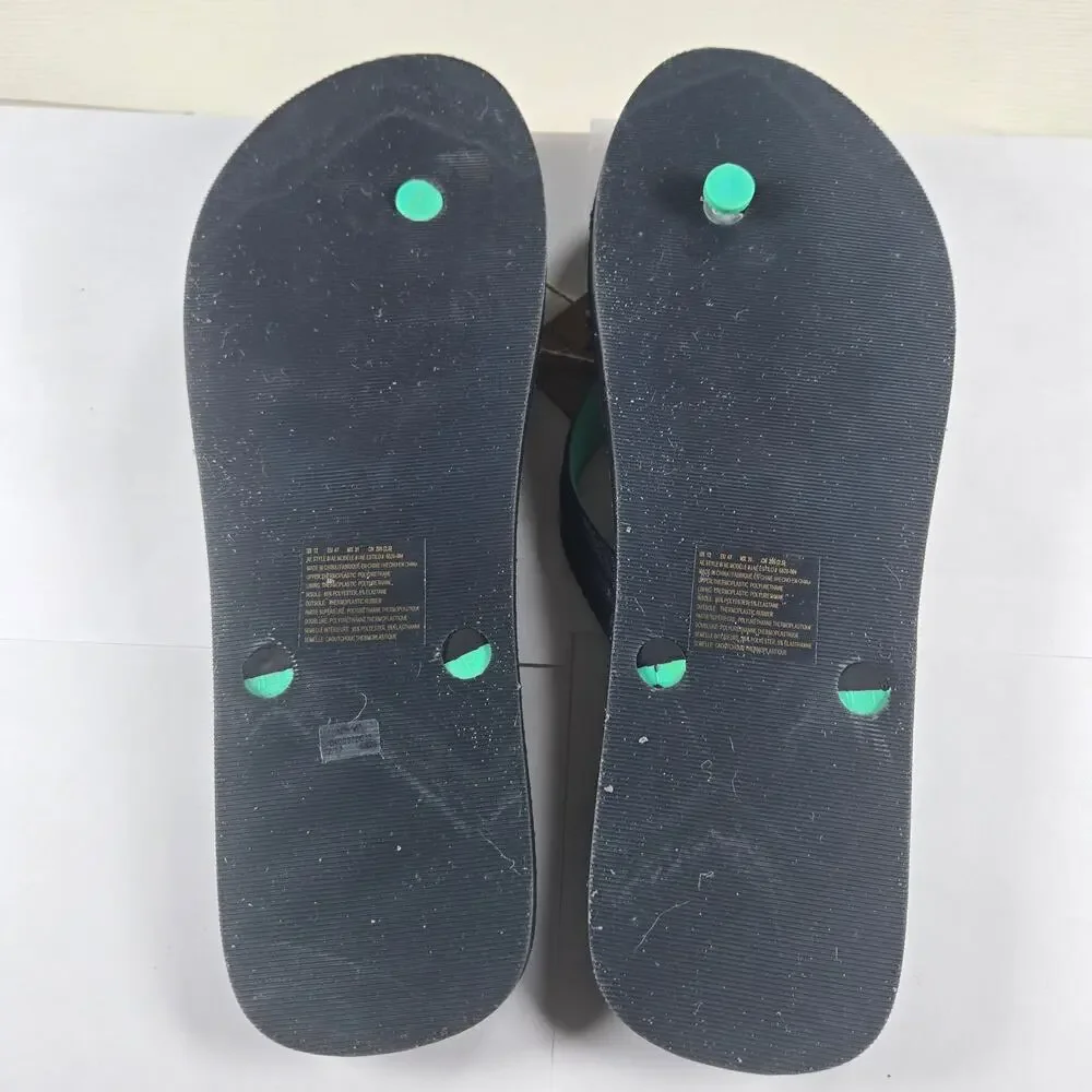 NWT American Eagle‎ AE Flip Flop Sandals in Charcoal Black Green Men's Size 12